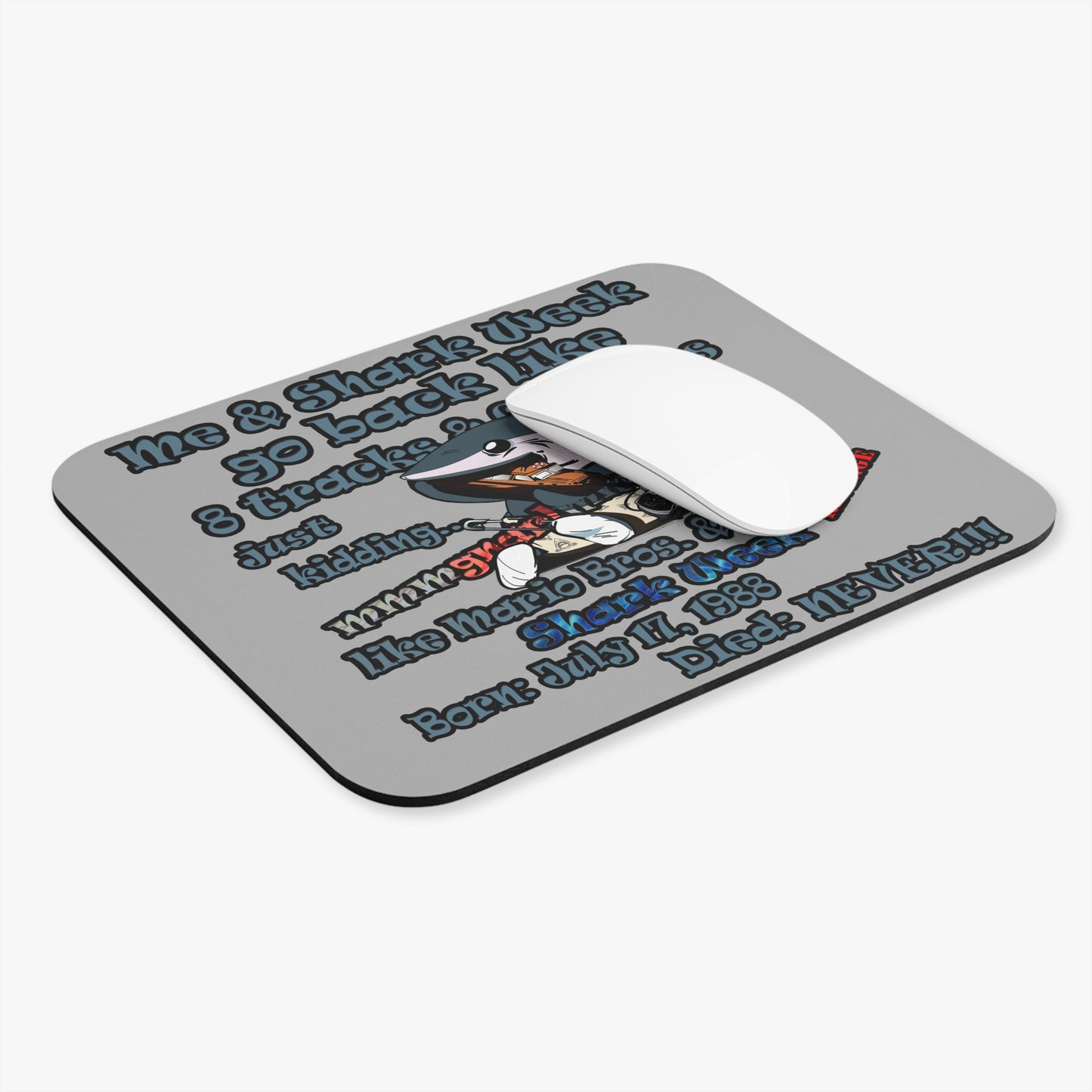 shark week - Mouse Pad (Rectangle) - (light grey)