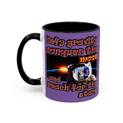defy conquer reach - Accent Mug (light purple)
