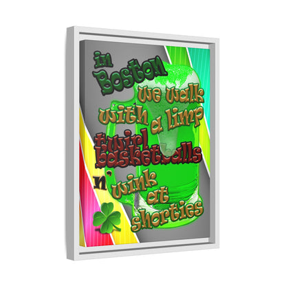 celtics logo - framed canvas art (rainbow split)