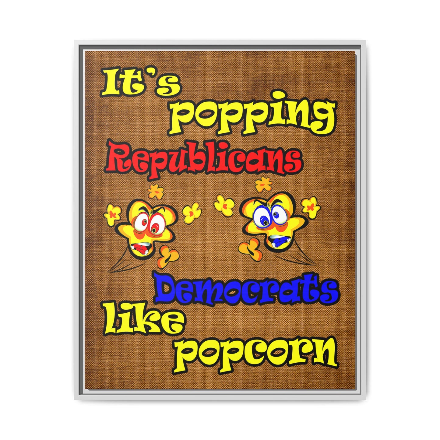popping like popcorn - framed canvas art (brown papyrus)