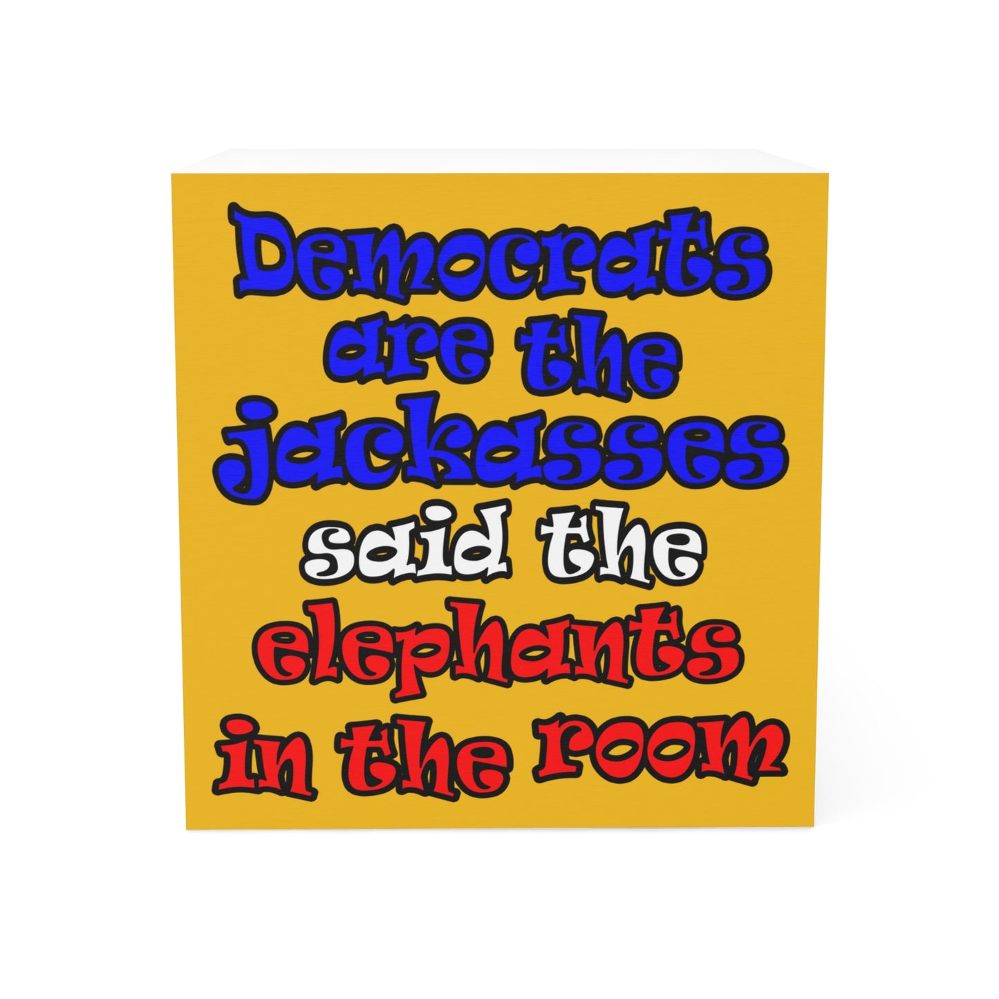 donkeys and elephants - note cube (yellow)