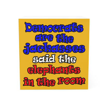 donkeys and elephants - note cube (yellow)