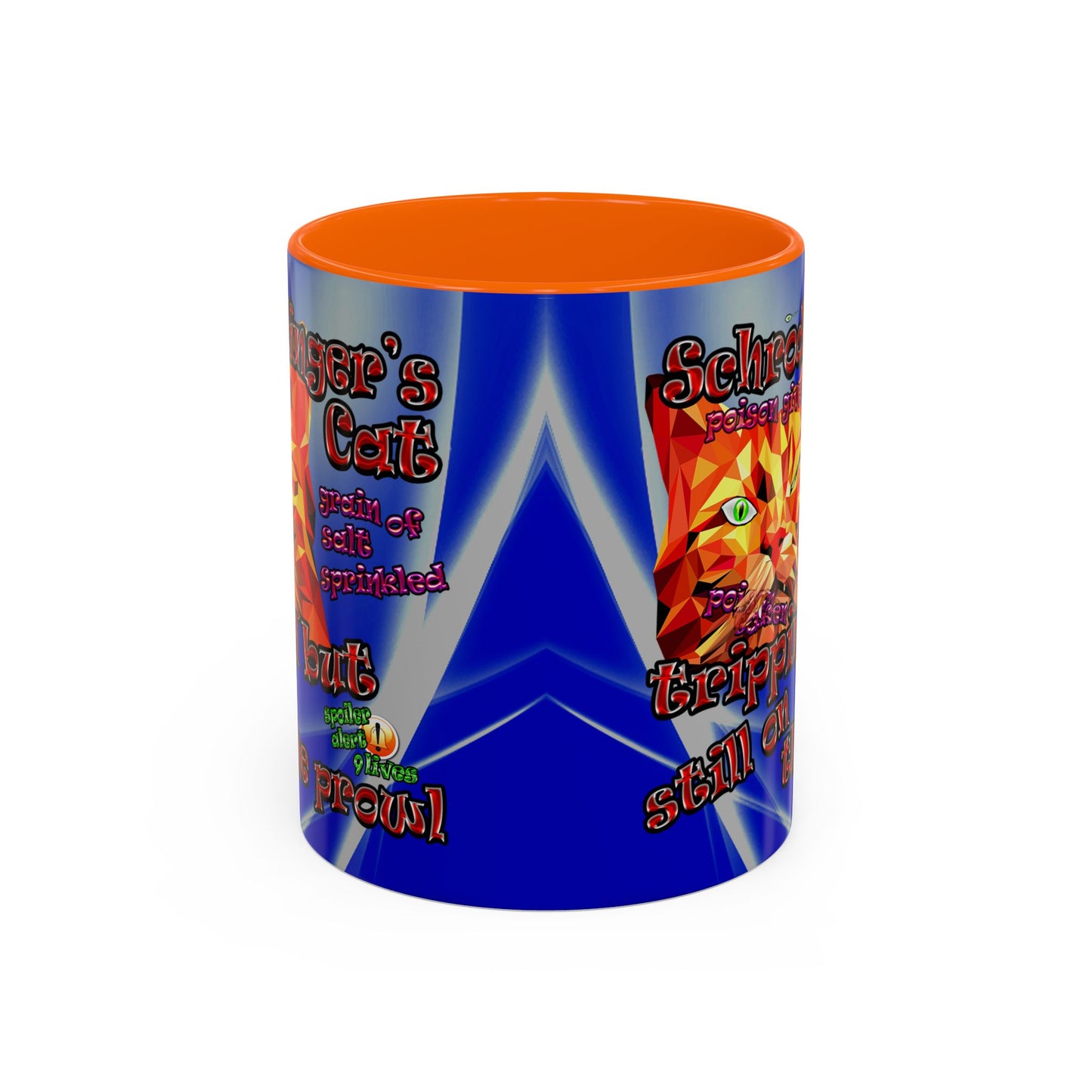 schrodinger's cat - Accent Mug (blue-white wave)