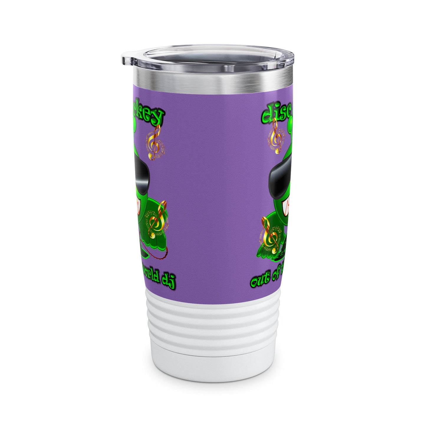 disc jockey - Ringneck Tumbler, 20oz (light purple)