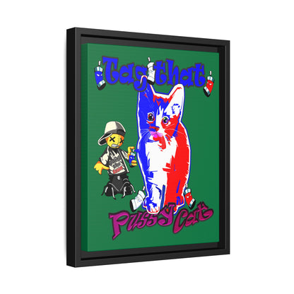 tag that - framed canvas art (dark green)