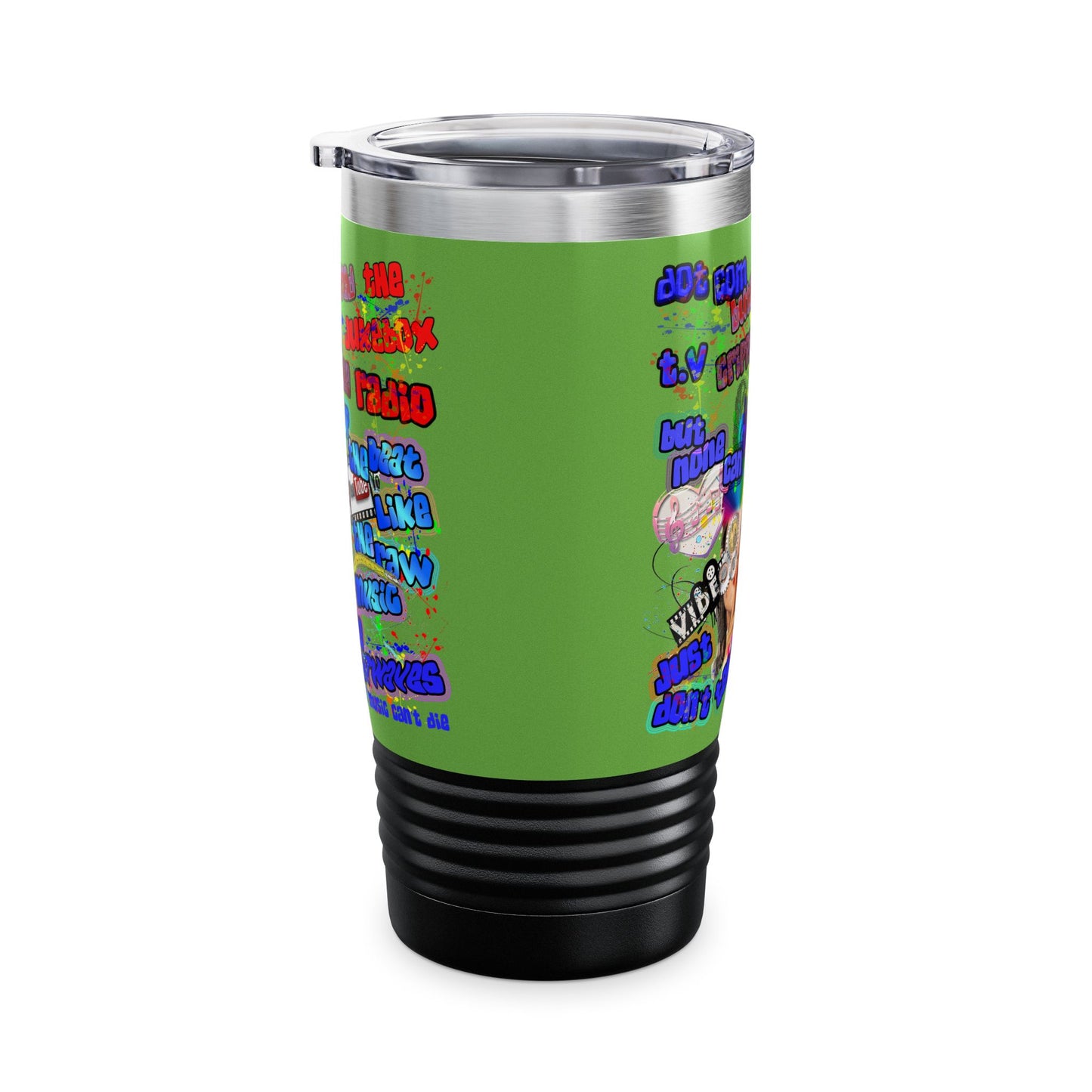 drop the beat - Ringneck Tumbler, 20oz (green)