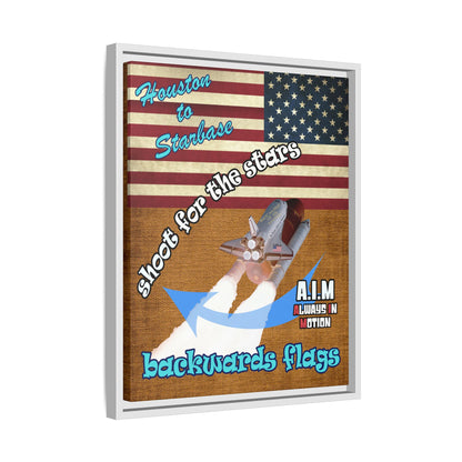 shoot for the stars - framed canvas art (brown papyrus)