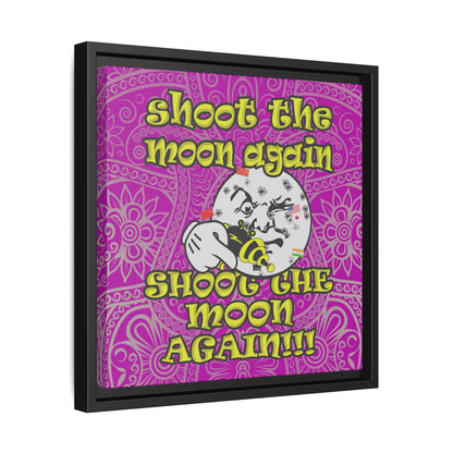 shoot the moon again - framed canvas art (pink swirl)
