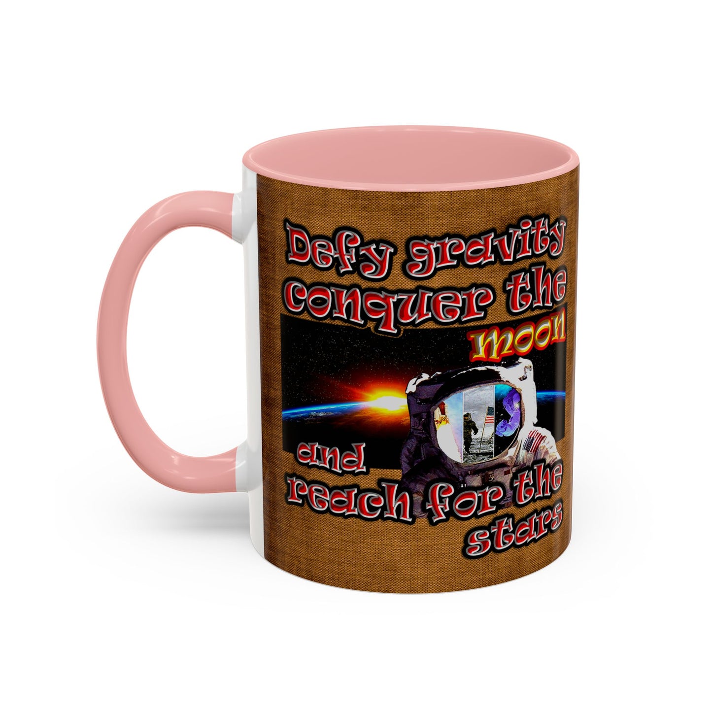 defy conquer reach - Accent Mug (brown papyrus)