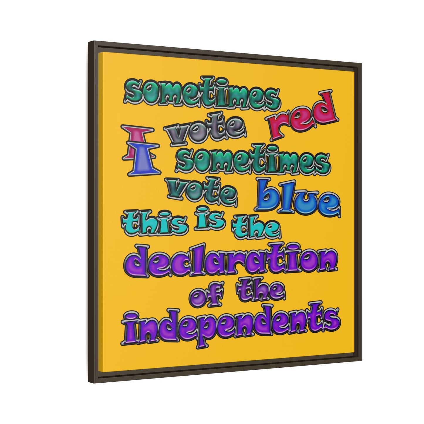 declaration of the independents - framed canvas art (yellow)