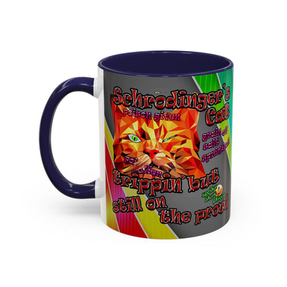 schrodinger's cat - Accent Mug (rainbow split)