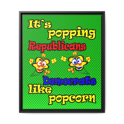 popping like popcorn - framed canvas art (logo green)