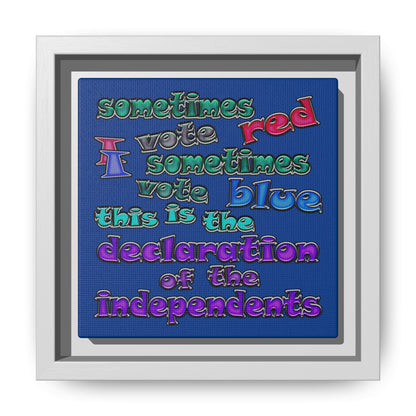declaration of the independents - framed canvas art (dark blue)