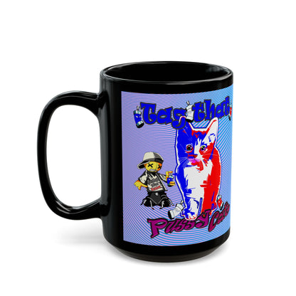 tag that - Black Mug (light blue-purple wave)