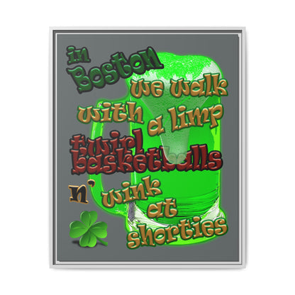 celtics logo - framed canvas art (dark grey)