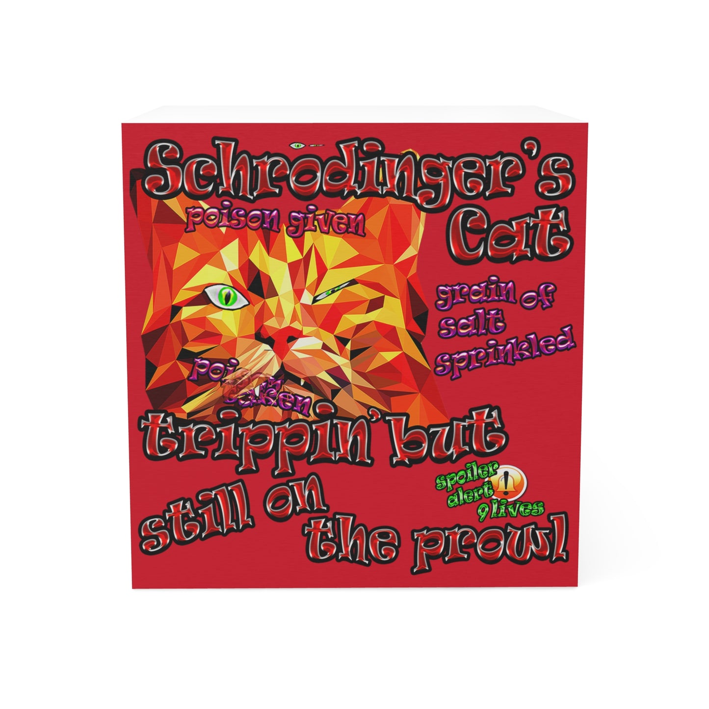 schrodinger's cat - note cube (dark red)