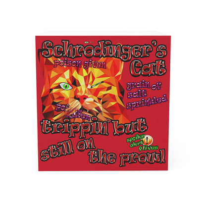 schrodinger's cat - note cube (dark red)