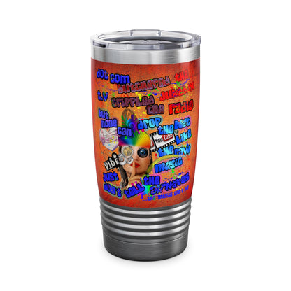 drop the beat - Ringneck Tumbler, 20oz  (burnt orange)