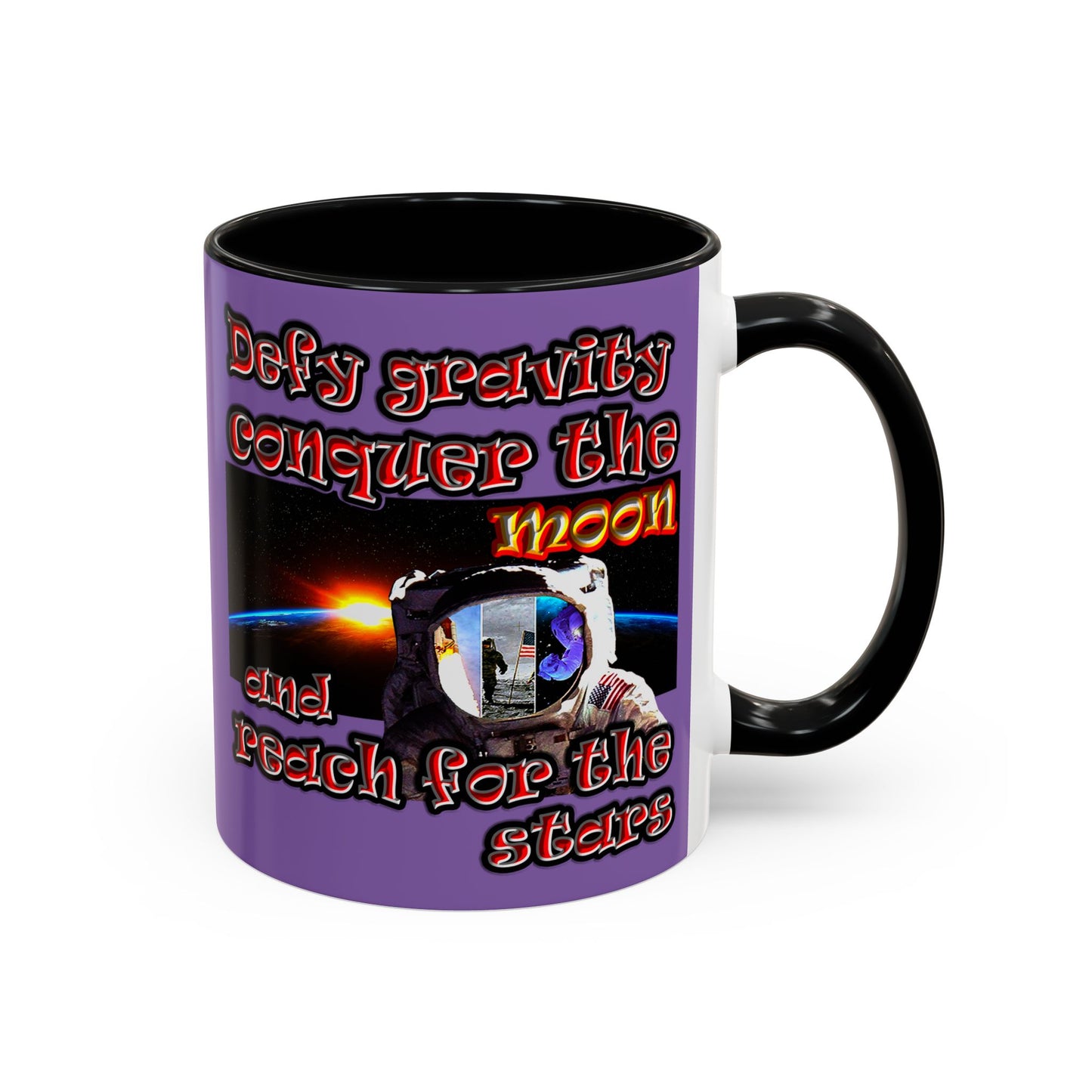 defy conquer reach - Accent Mug (light purple)