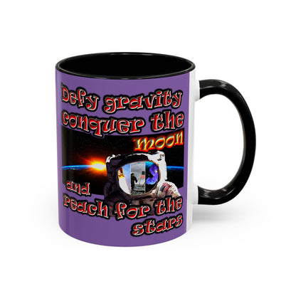 defy conquer reach - Accent Mug (light purple)