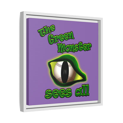 green monster - framed canvas art (light purple)