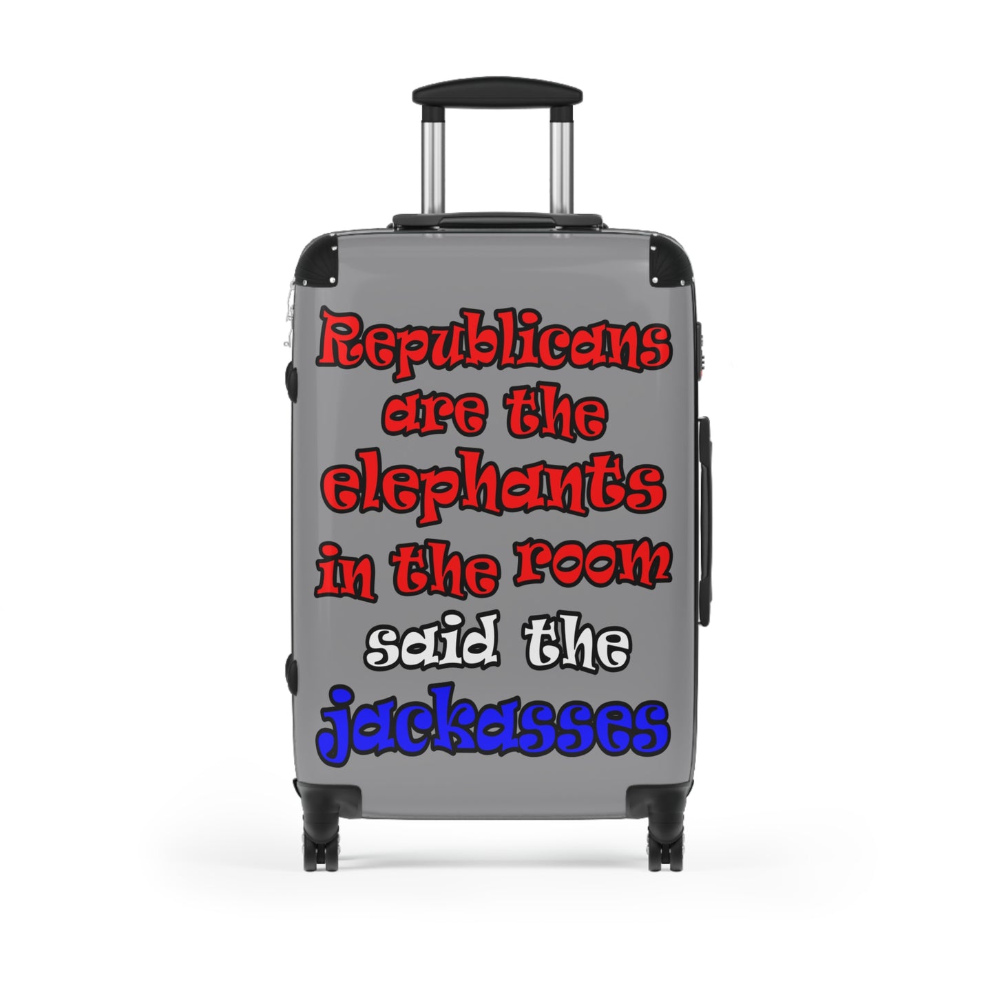 donkeys and elephants - Suitcase (grey)