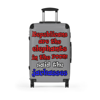 donkeys and elephants - Suitcase (grey)