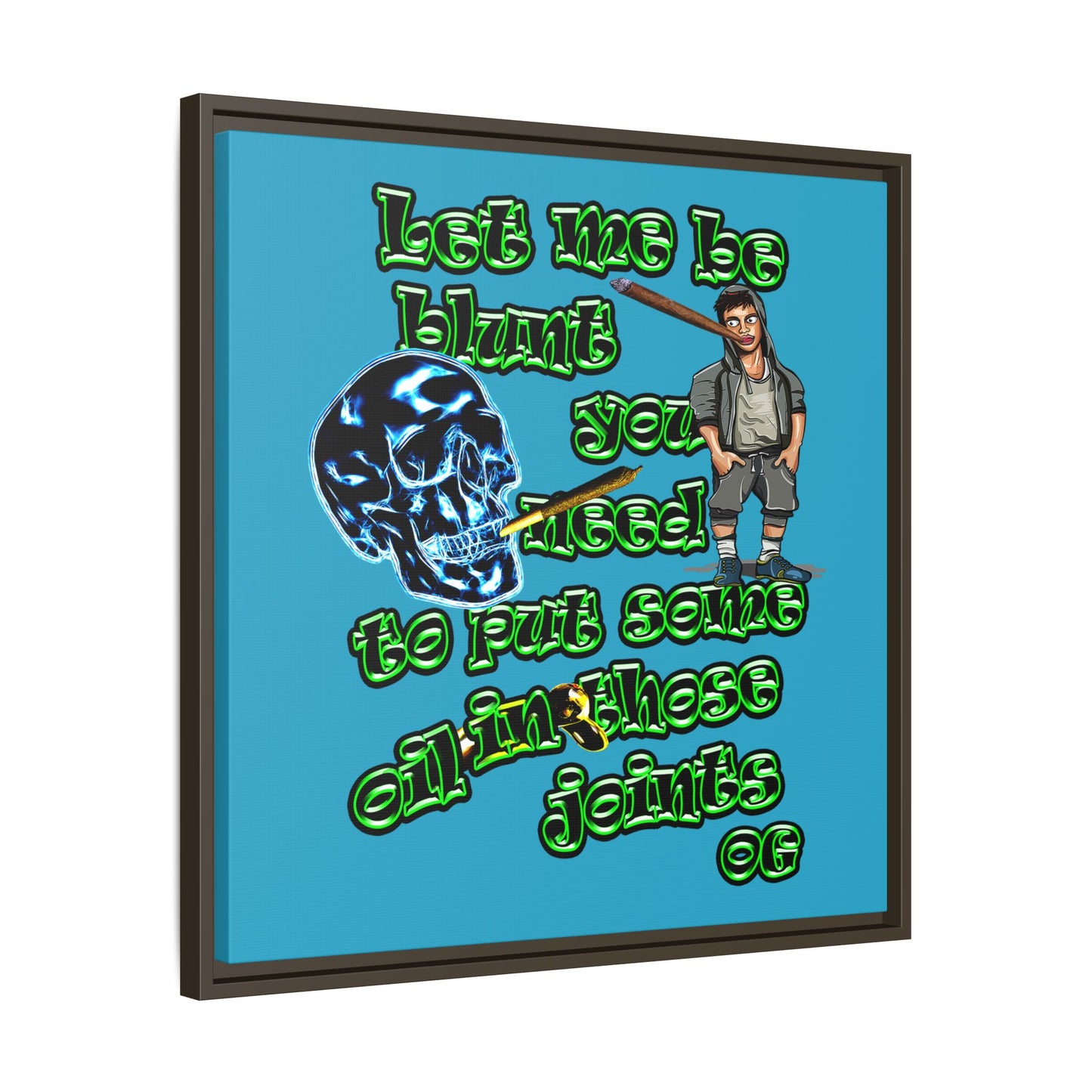 og - framed canvas art (turquoise)