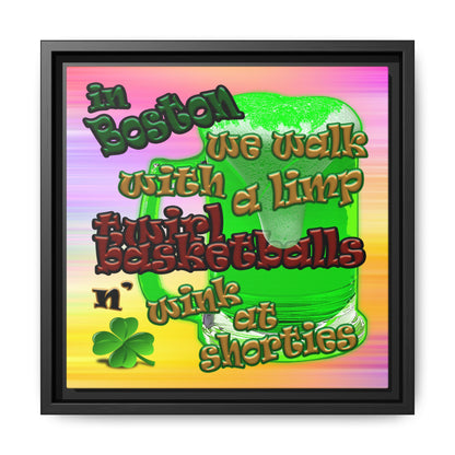 celtics logo - framed canvas art (color blur)