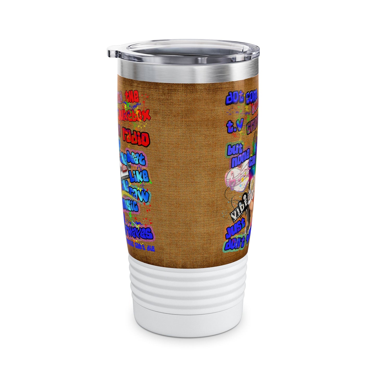 drop the beat - Ringneck Tumbler, 20oz  (brown papyrus)