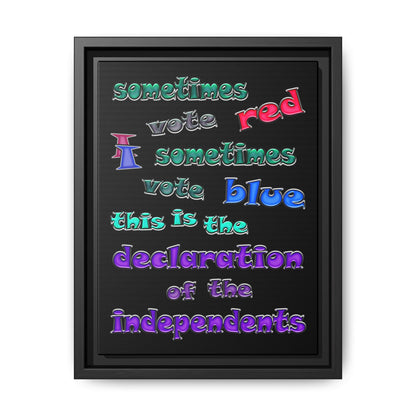 declaration of the independents - framed canvas art (black)