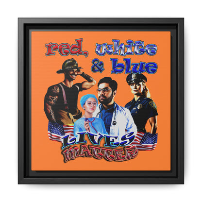 rw&b lives matter - framed canvas art (crusta)