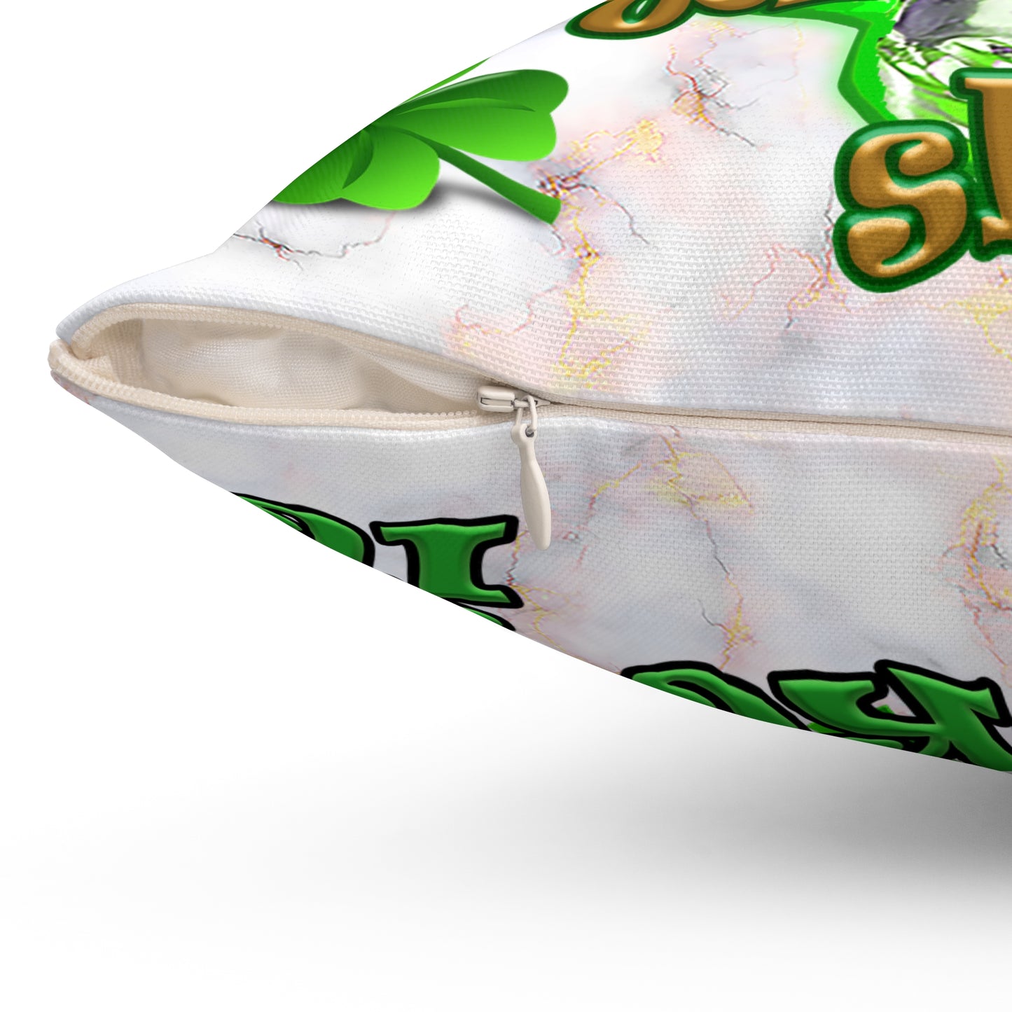 celtics logo - Spun Polyester Square Pillow - (white marble)