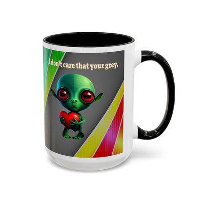 I don't care that your grey - Accent Mug (rainbow split)