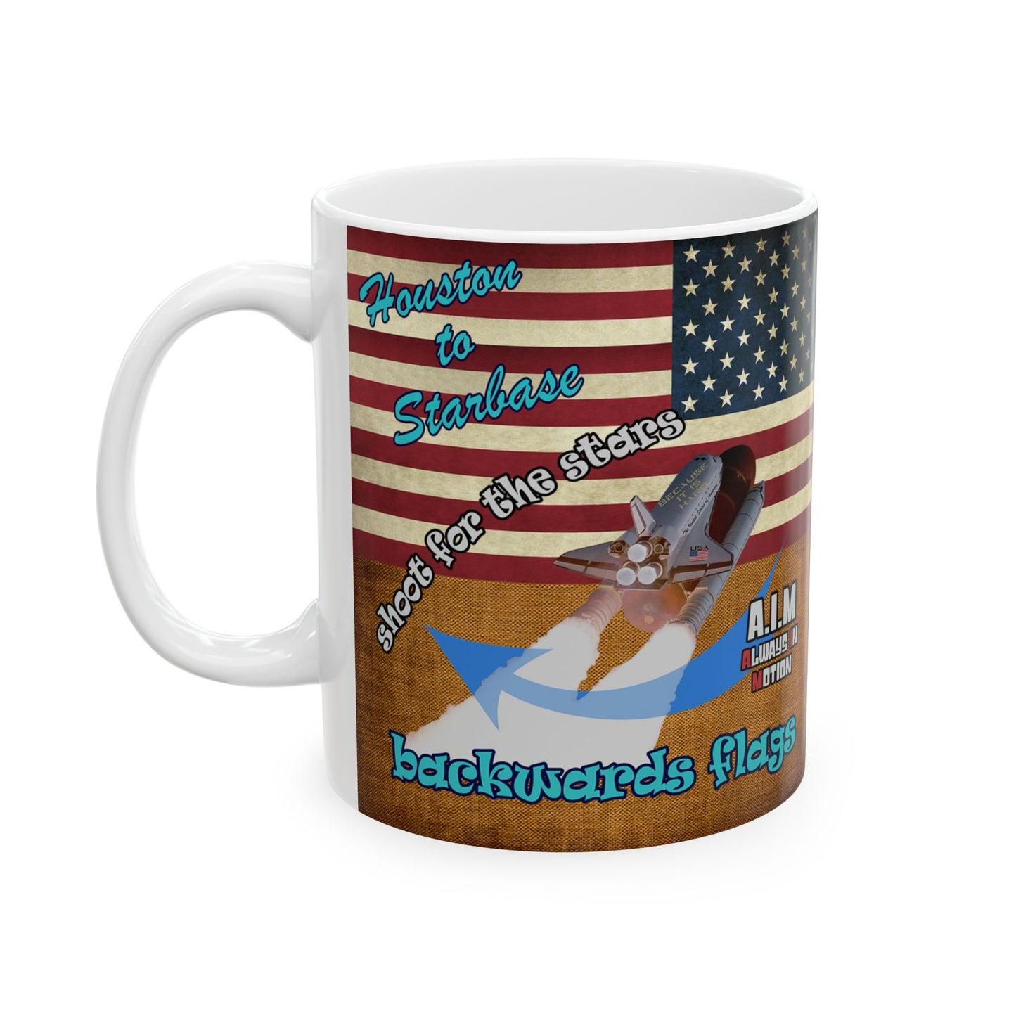 shoot for the stars - White Mug (brown papyrus)