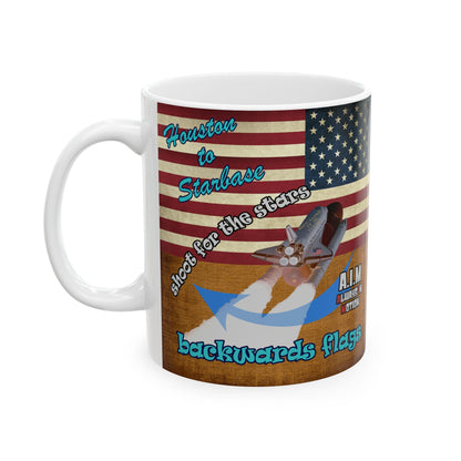shoot for the stars - White Mug (brown papyrus)