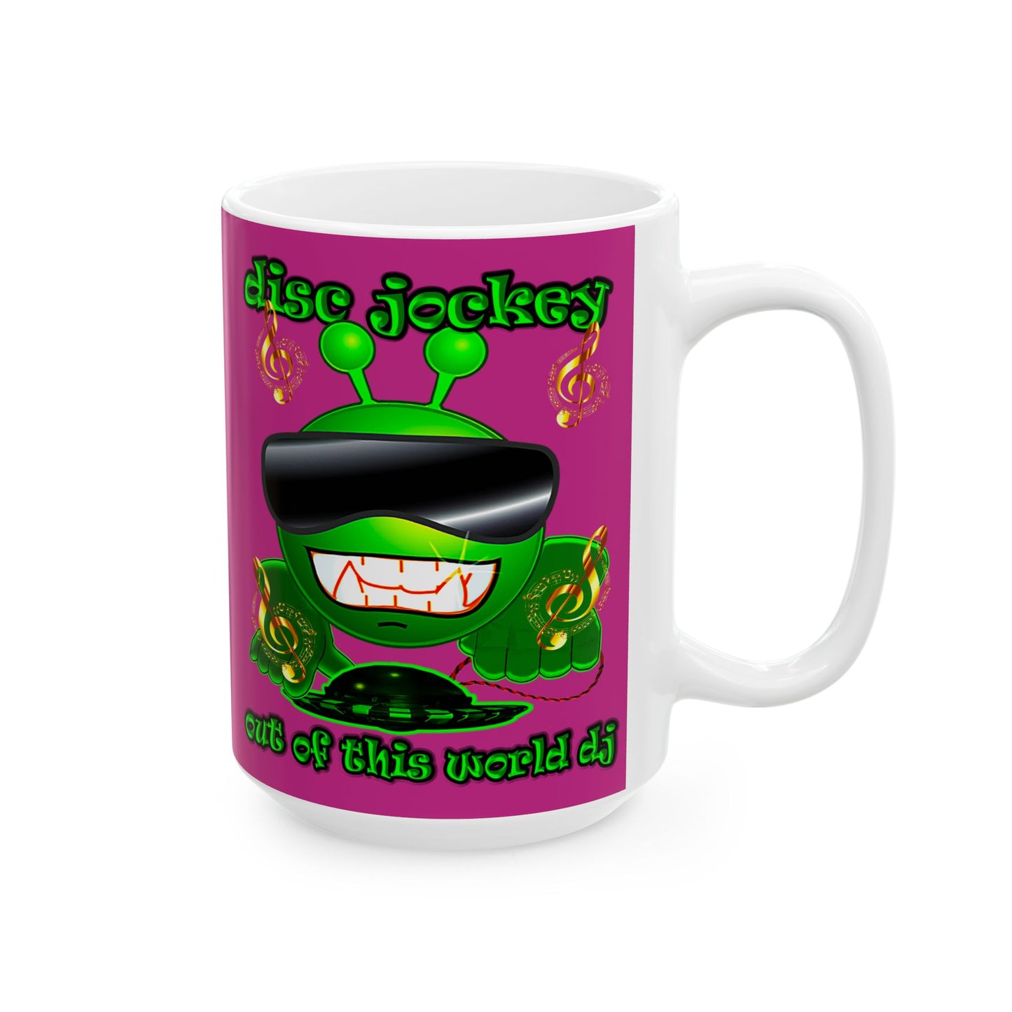 disc jockey - White Mug (pink)