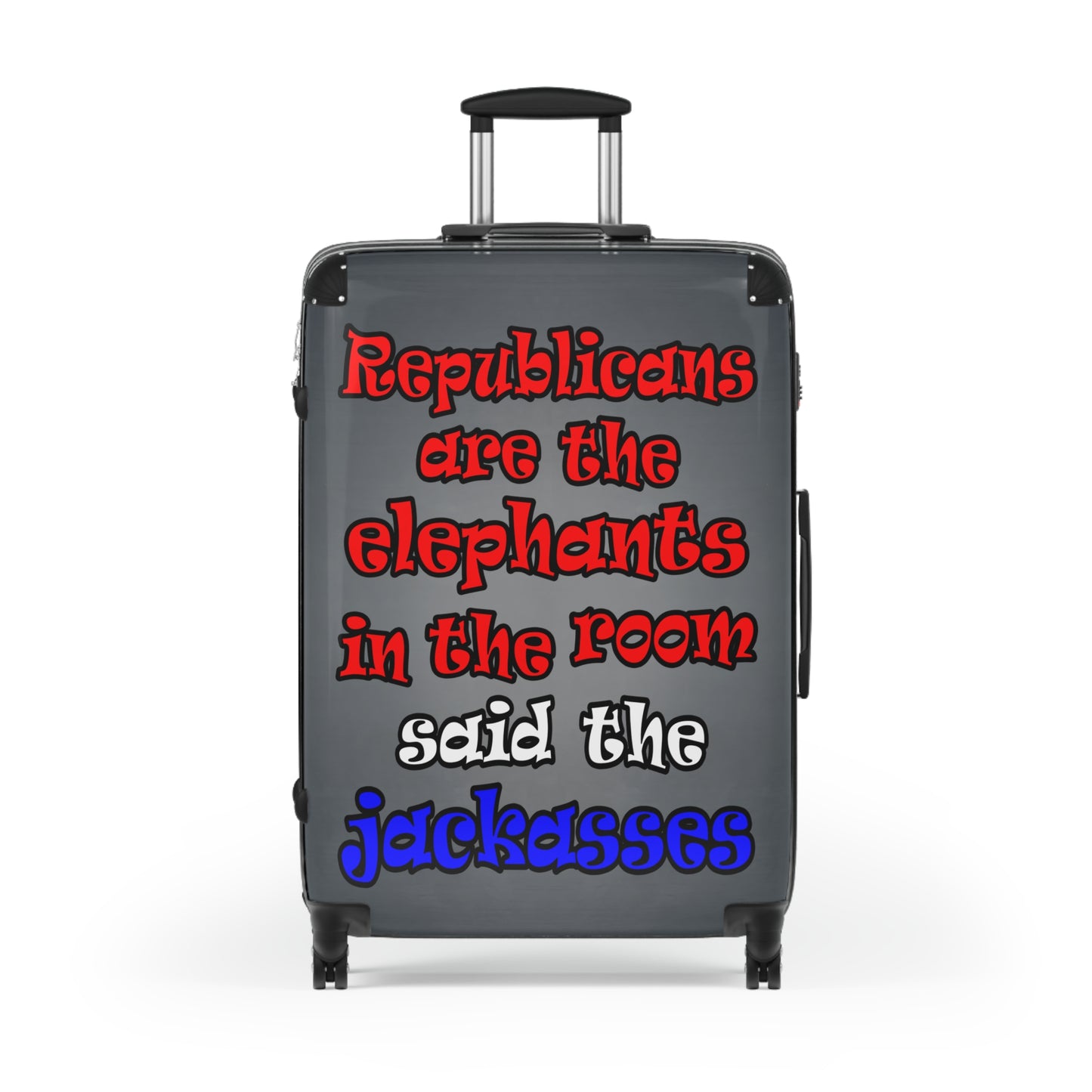 donkeys and elephants - Suitcase (grey-light grey)