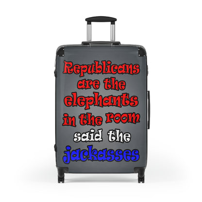 donkeys and elephants - Suitcase (grey-light grey)