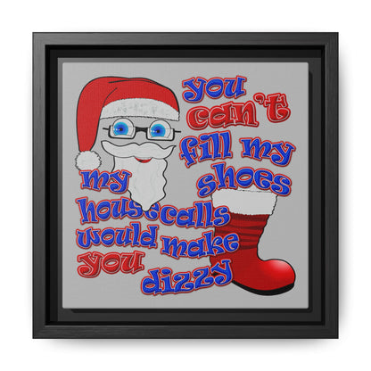 santa's shoes - framed canvas art (light grey)