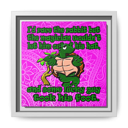 turtle race - framed canvas art (pink swirl)