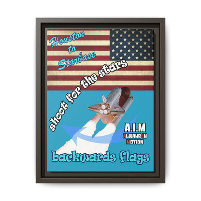 shoot for the stars - framed canvas art (turquoise)
