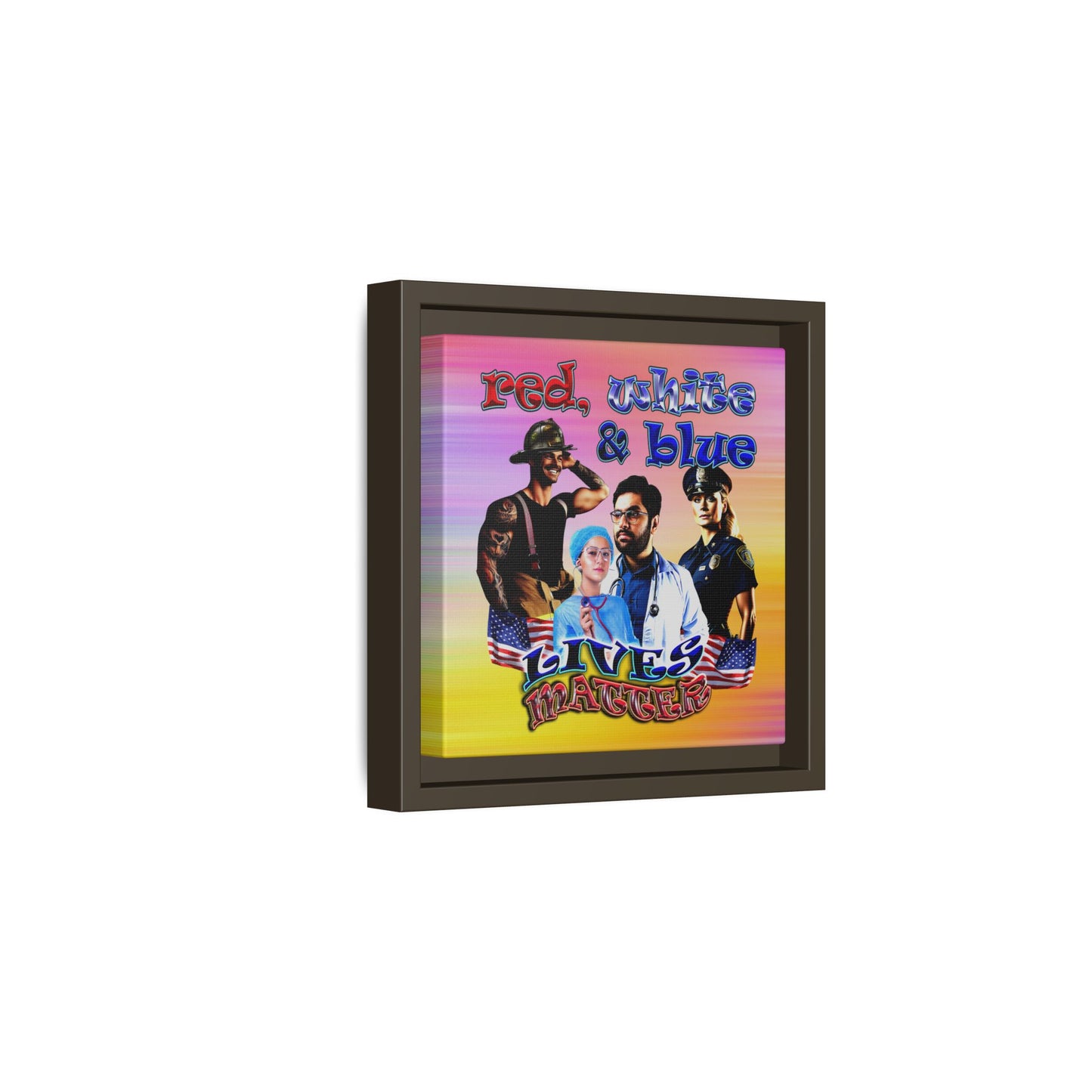 rw&b lives matter - framed canvas art (color blur)