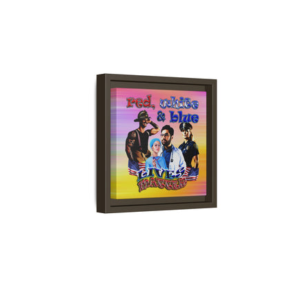 rw&b lives matter - framed canvas art (color blur)