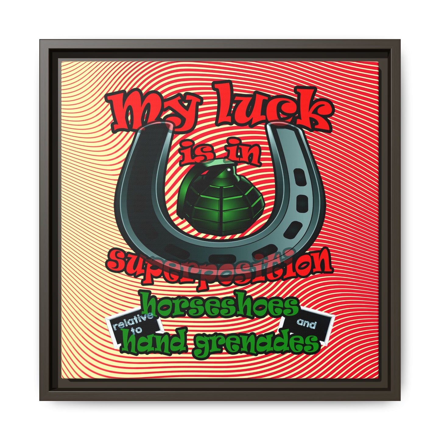 my luck - framed canvas art (yellow-orange wave)
