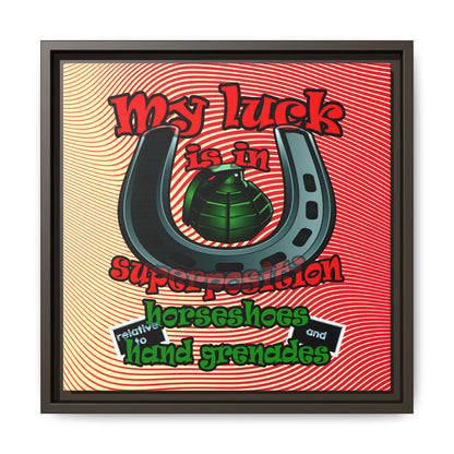 my luck - framed canvas art (yellow-orange wave)
