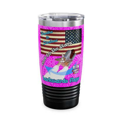 shoot for the stars - Ringneck Tumbler, 20oz (pink swirl)