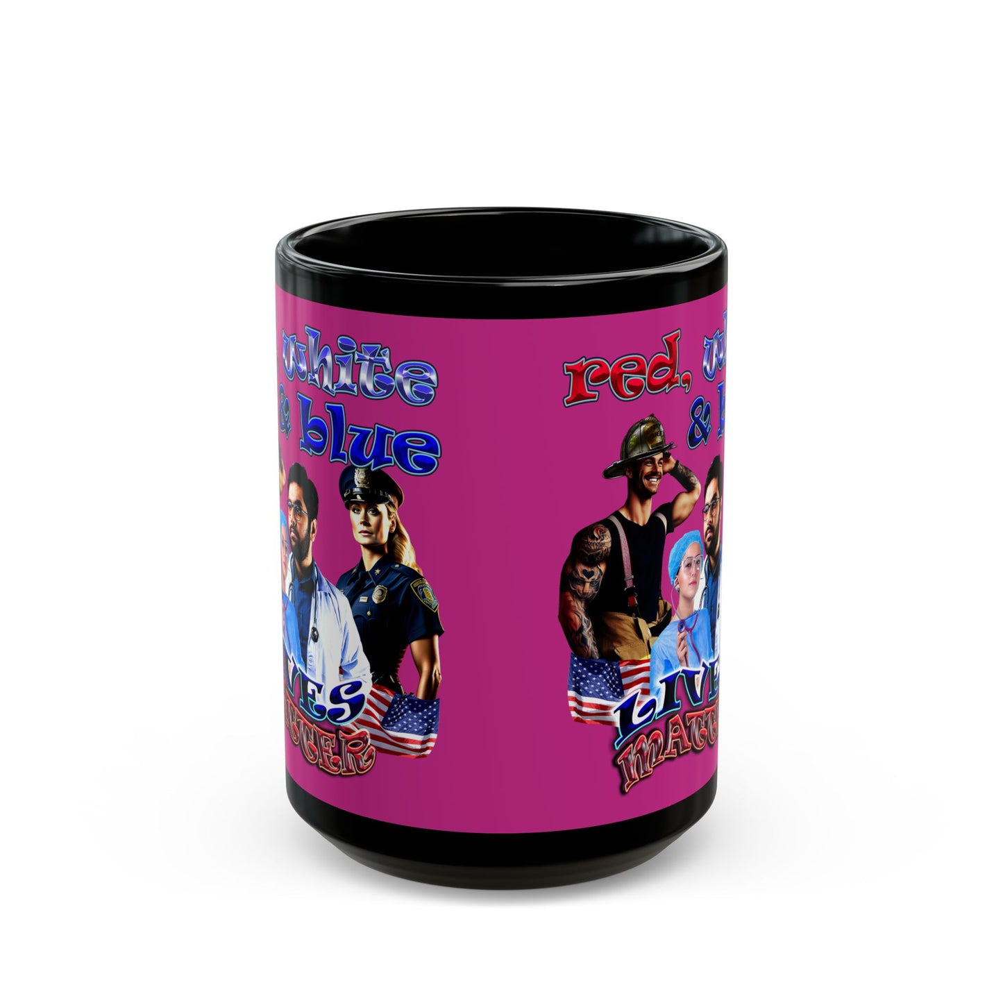 rw&b lives matter - Black Mug (pink)
