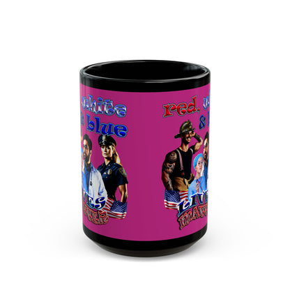 rw&b lives matter - Black Mug (pink)