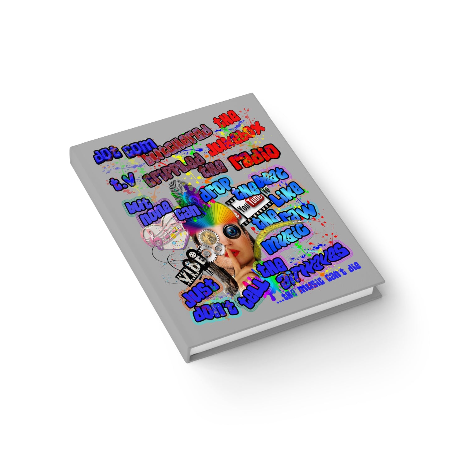 drop the beat - journal-lined (light grey)
